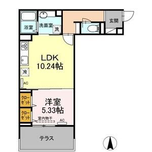 1LDK 間取り図