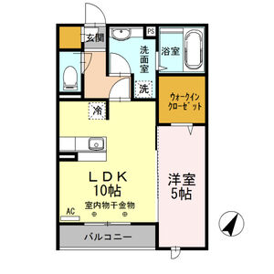 1LDK 間取り図