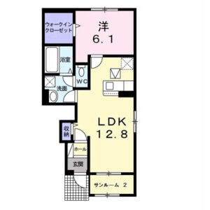 1LDK 間取り図