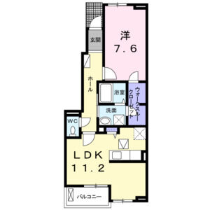 1LDK 間取り図