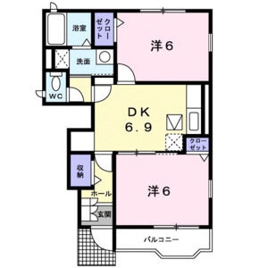 2DK 間取り図