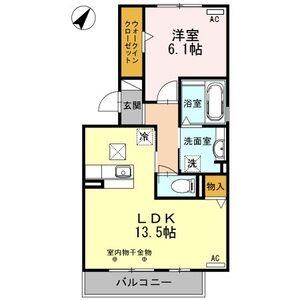 1LDK 間取り図
