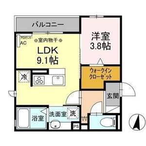 1LDK 間取り図