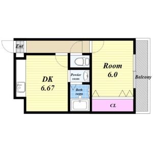 1DK 間取り図