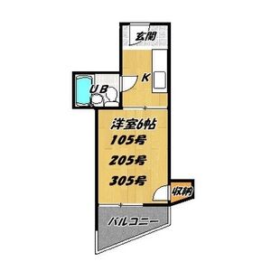 1K 間取り図