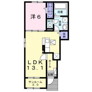 1LDK 間取り図
