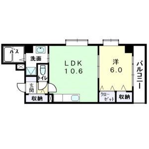 1LDK 間取り図