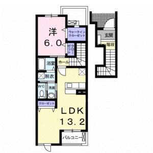 1LDK 間取り図