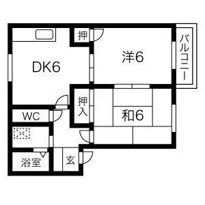 2DK 間取り図
