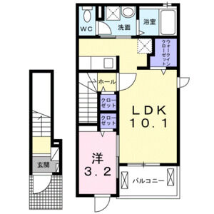 1LDK 間取り図