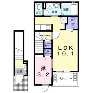 1LDK 間取り図