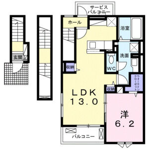 1LDK 間取り図