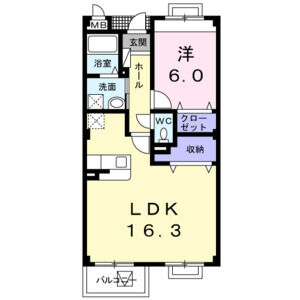 1LDK 間取り図