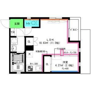 1LDK 間取り図