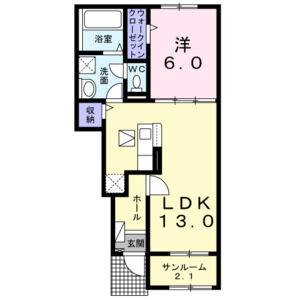 1LDK 間取り図