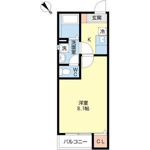 1K 間取り図
