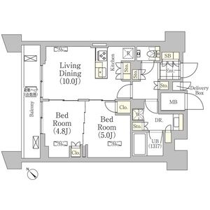 2LDK 間取り図