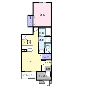 1LDK 間取り図