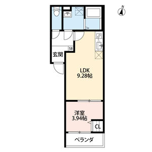 1LDK 間取り図