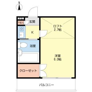 1K 間取り図