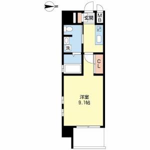 1K 間取り図