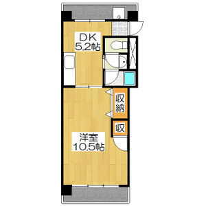 1DK 間取り図