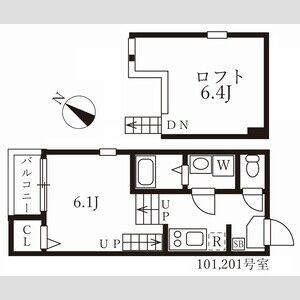 1K 間取り図