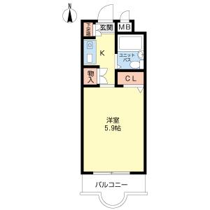 1K 間取り図