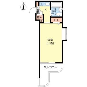 1K 間取り図