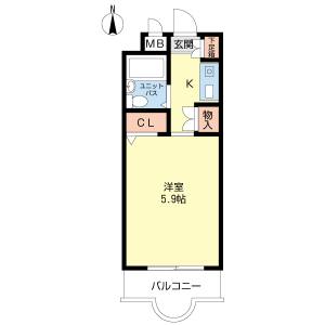 1K 間取り図