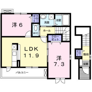 2LDK 間取り図