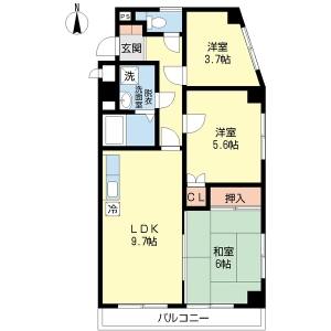 3DK 間取り図