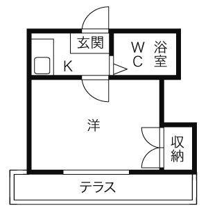 1K 間取り図