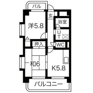 2DK 間取り図