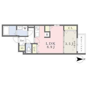 1LDK 間取り図
