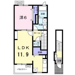 1LDK 間取り図