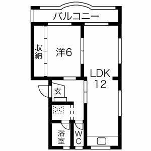 1LDK 間取り図