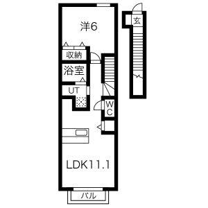 1LDK 間取り図
