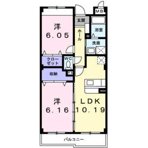 2LDK 間取り図
