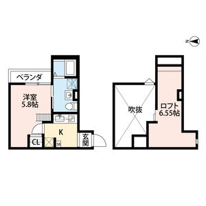 1K 間取り図