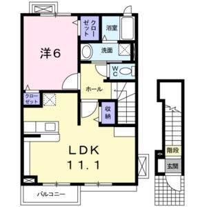 1LDK 間取り図