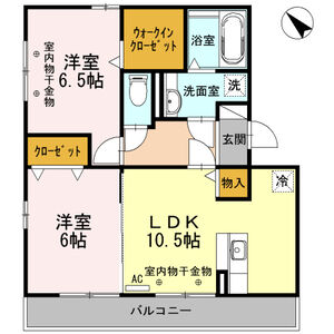 2LDK 間取り図