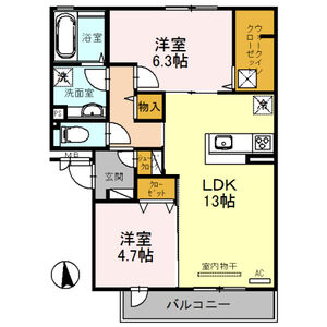 2LDK 間取り図