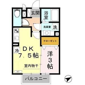 1DK 間取り図