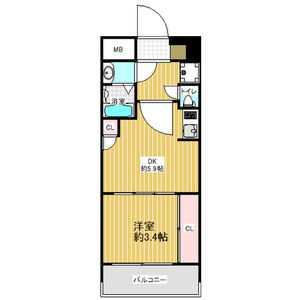 1DK 間取り図