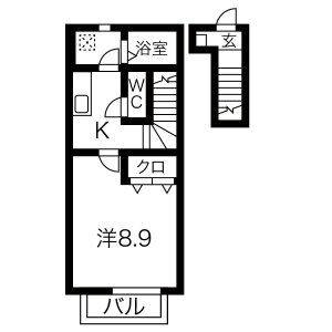 1K 間取り図