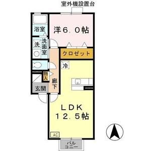 1LDK 間取り図