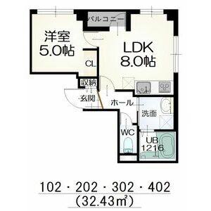 1LDK 間取り図