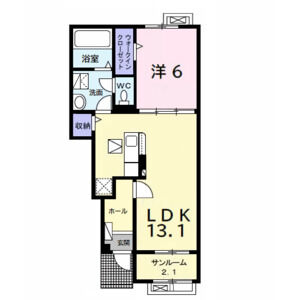 1LDK 間取り図