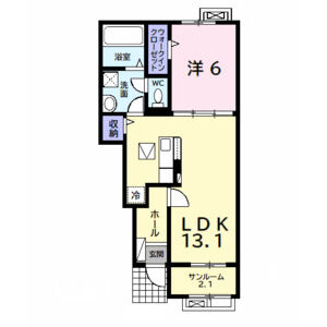 1LDK 間取り図